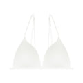 Cotton Front Closure Wireless Triangle Bralette - White Bra