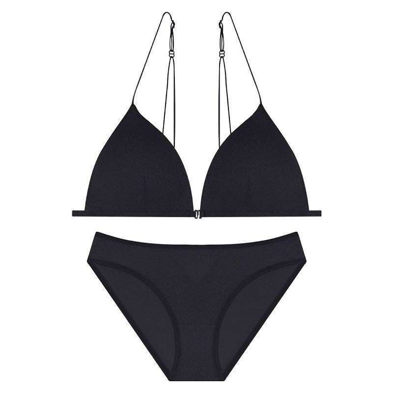 Cotton Front Closure Wireless Triangle Bralette