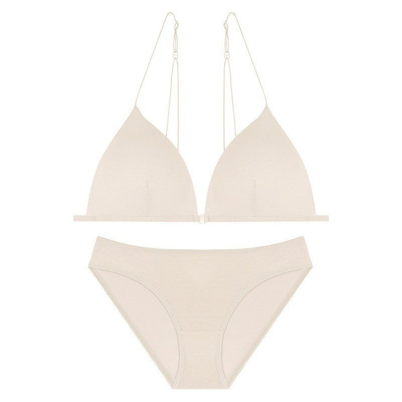 Cotton Front Closure Wireless Triangle Bralette