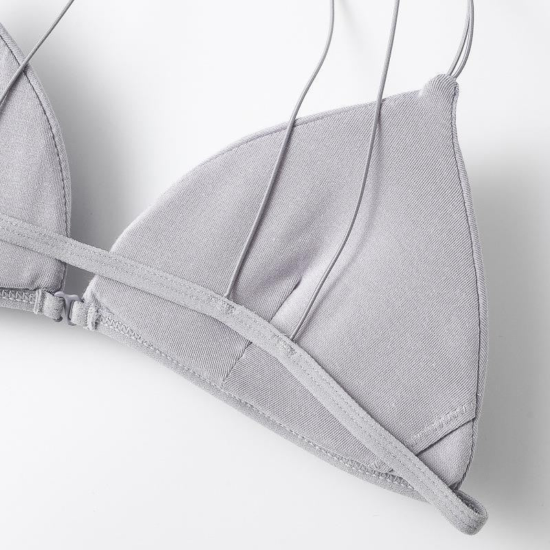 Cotton Front Closure Wireless Triangle Bralette