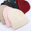 Satin Lined Ribbed Knit Beanie - Beige