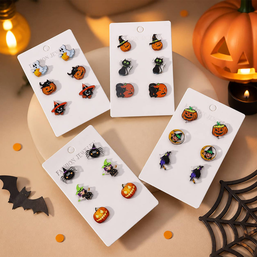 Spooky Halloween Stud Earrings Three Pair Set