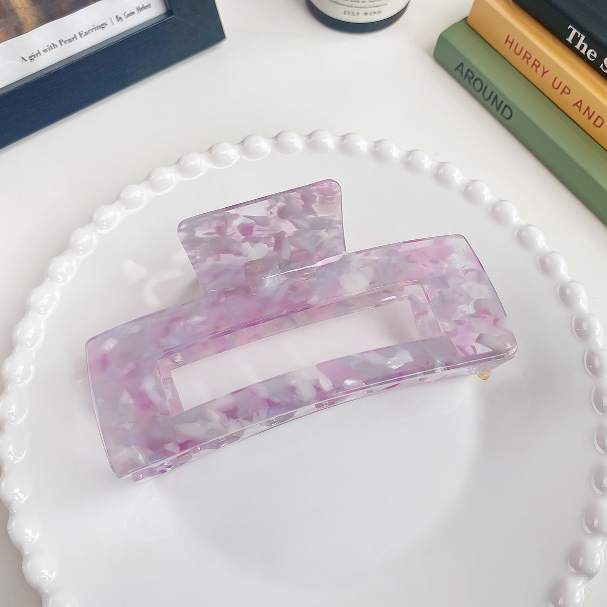 Oversized Rectangle Acetate Claw Clip - Colorful_05