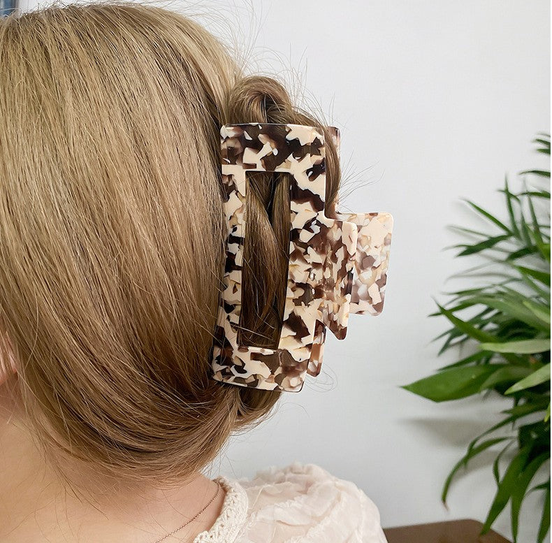 Oversized Rectangle Acetate Claw Clip - view 2