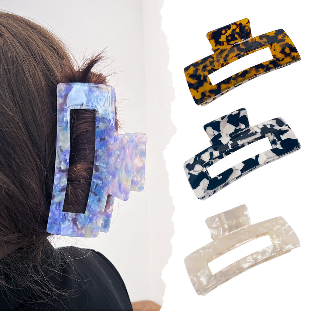 Oversized Rectangle Acetate Claw Clip - view 3