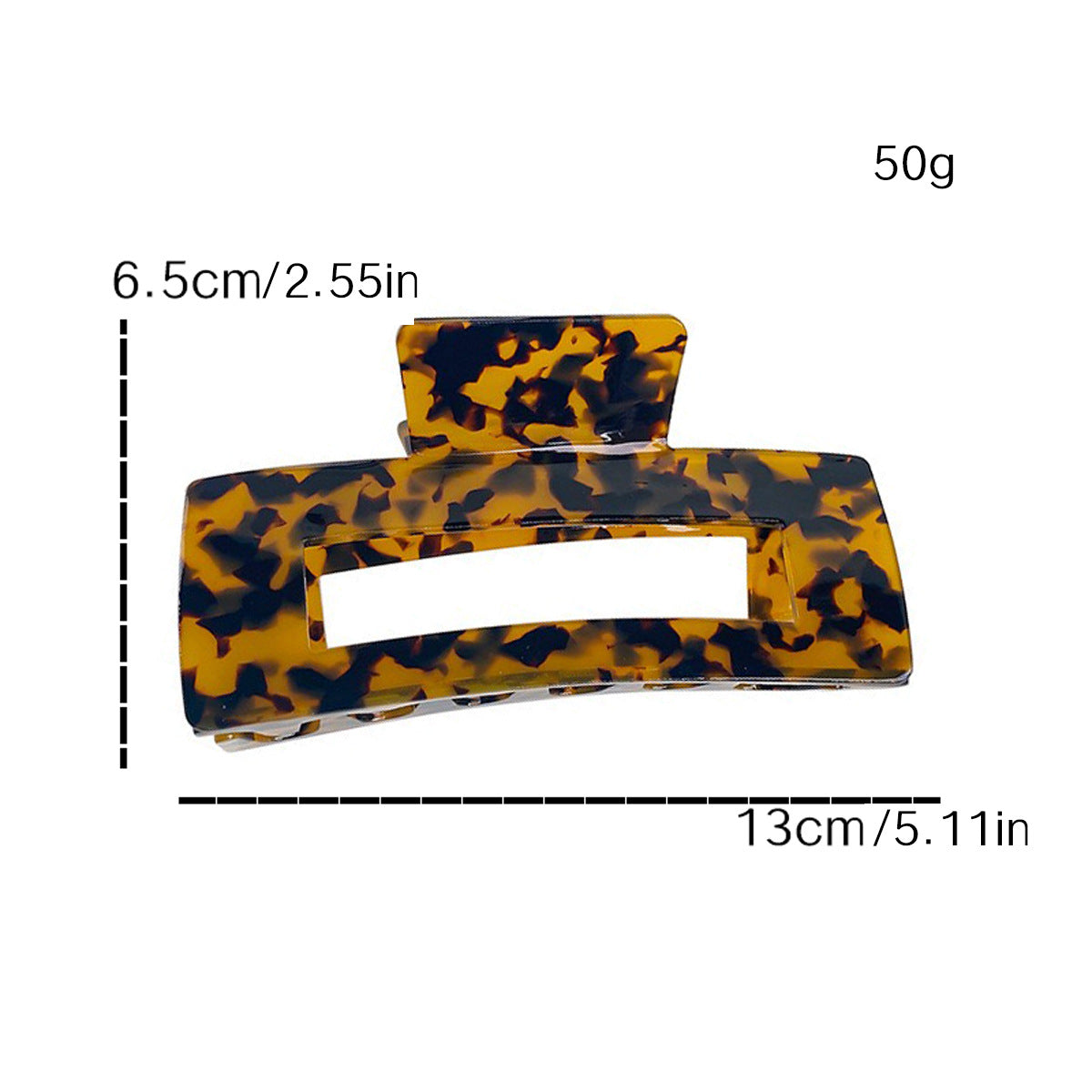 Oversized Rectangle Acetate Claw Clip - view 5