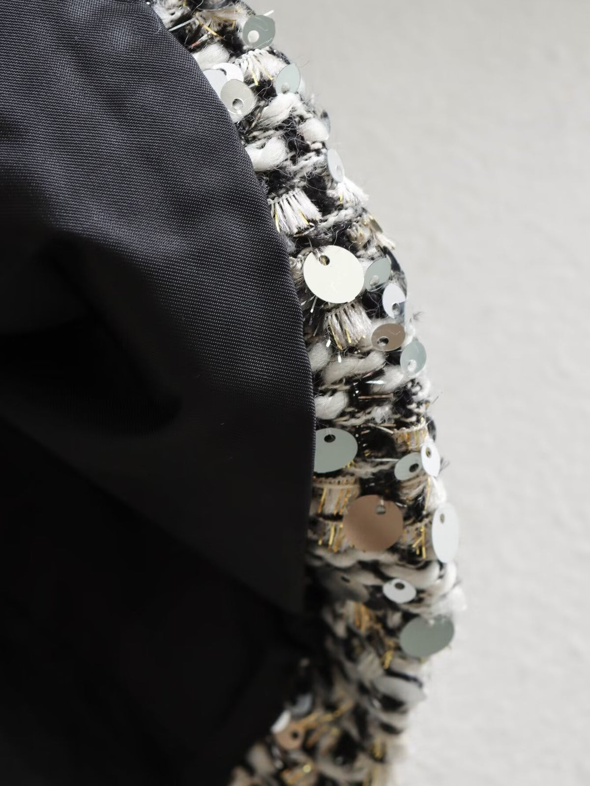 Sequin Cropped Collarless Jacket - silver - 6