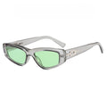 Retro Rectangle Cat Eye Sunglasses - Green