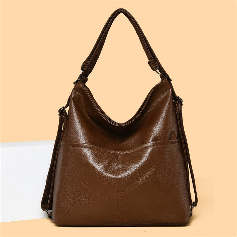 Convertible Faux Leather Hobo Shoulder Bag