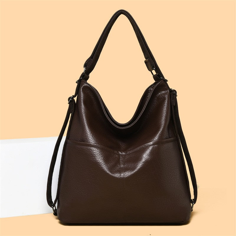 Convertible Faux Leather Hobo Shoulder Bag