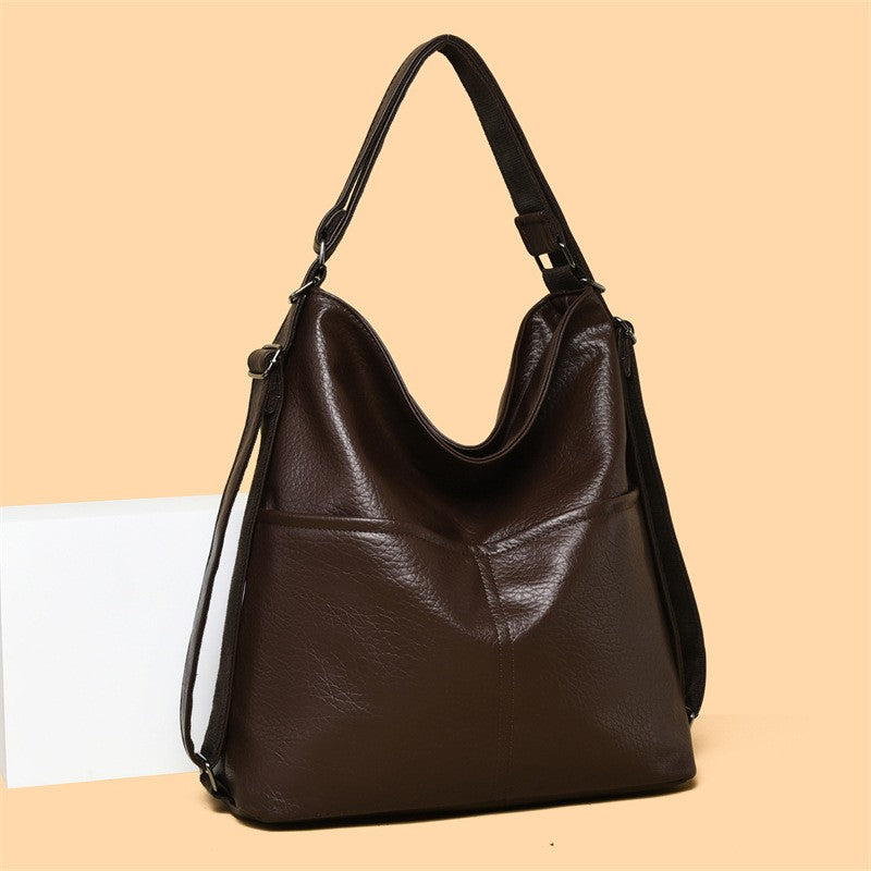 Convertible Faux Leather Hobo Shoulder Bag