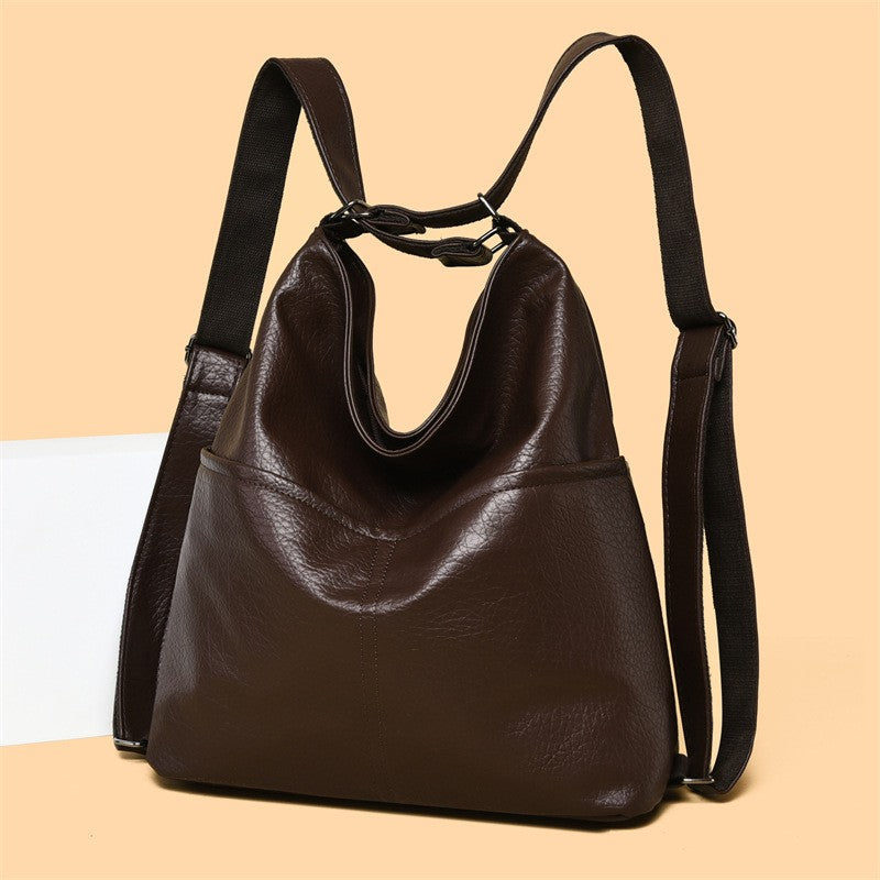Convertible Faux Leather Hobo Shoulder Bag