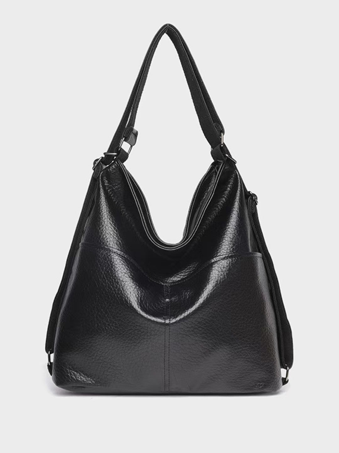 Convertible Faux Leather Hobo Shoulder Bag