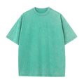 Acid Wash Oversized Drop Shoulder Tee - Green