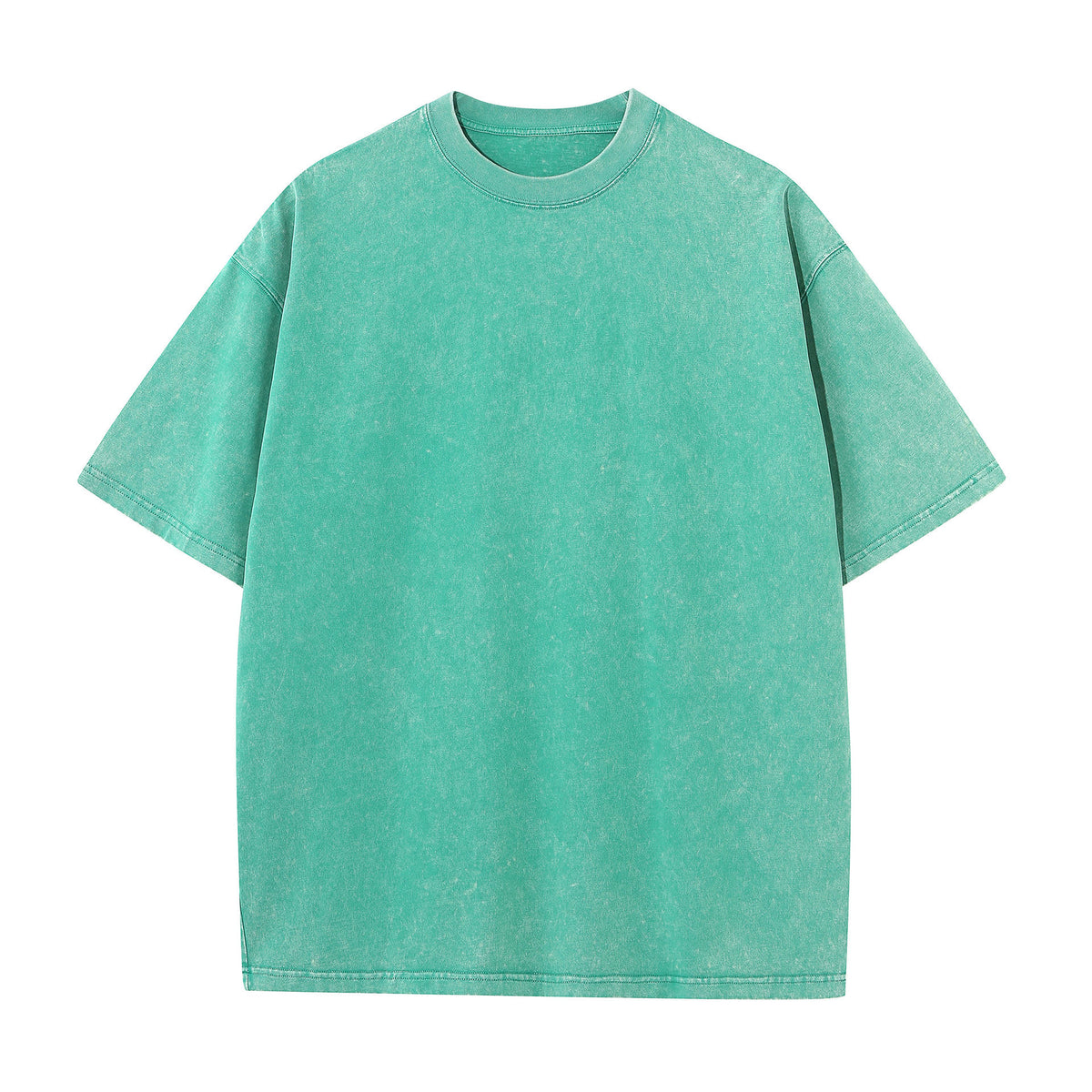 Acid Wash Oversized Drop Shoulder Tee - Green