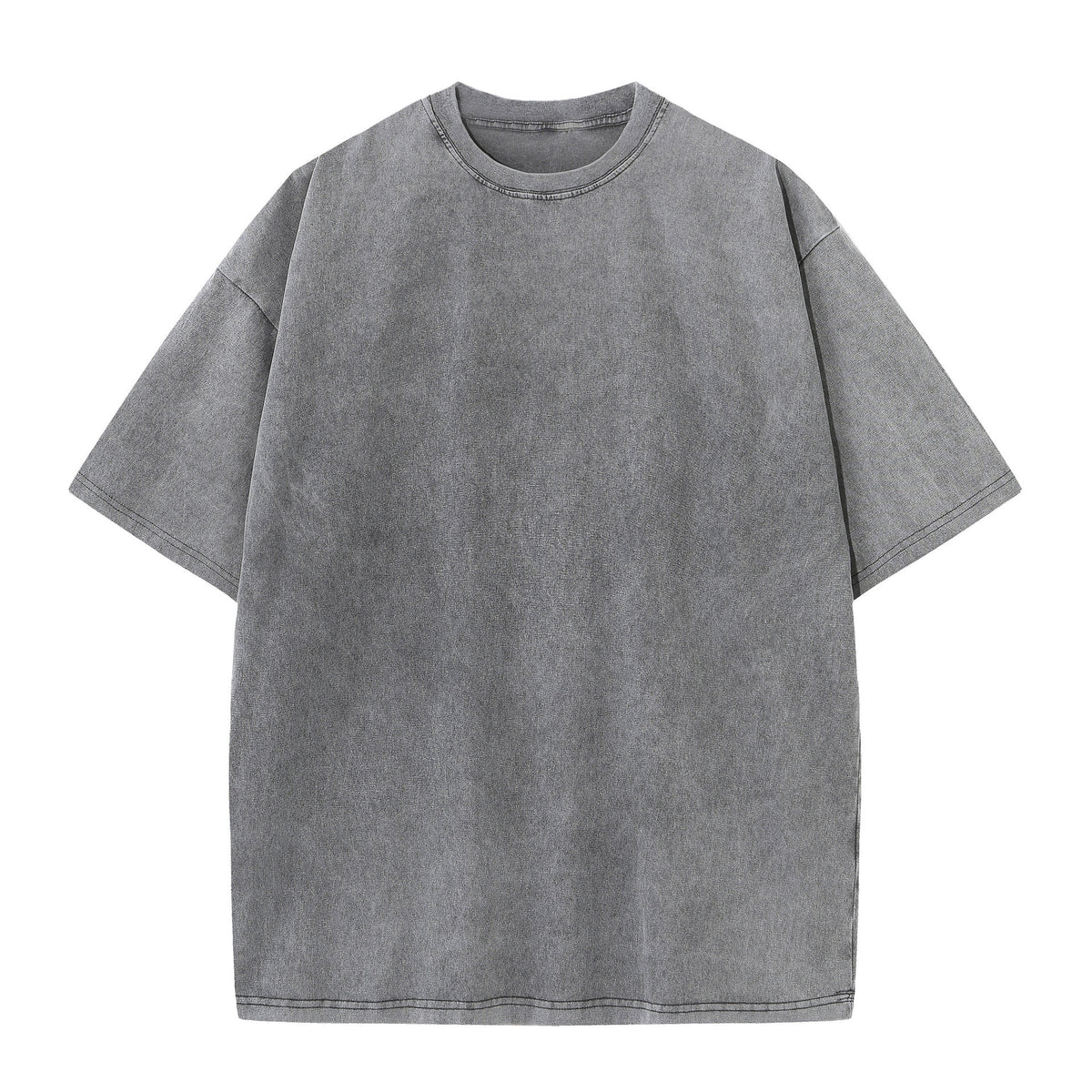 Acid Wash Oversized Drop Shoulder Tee - Grey