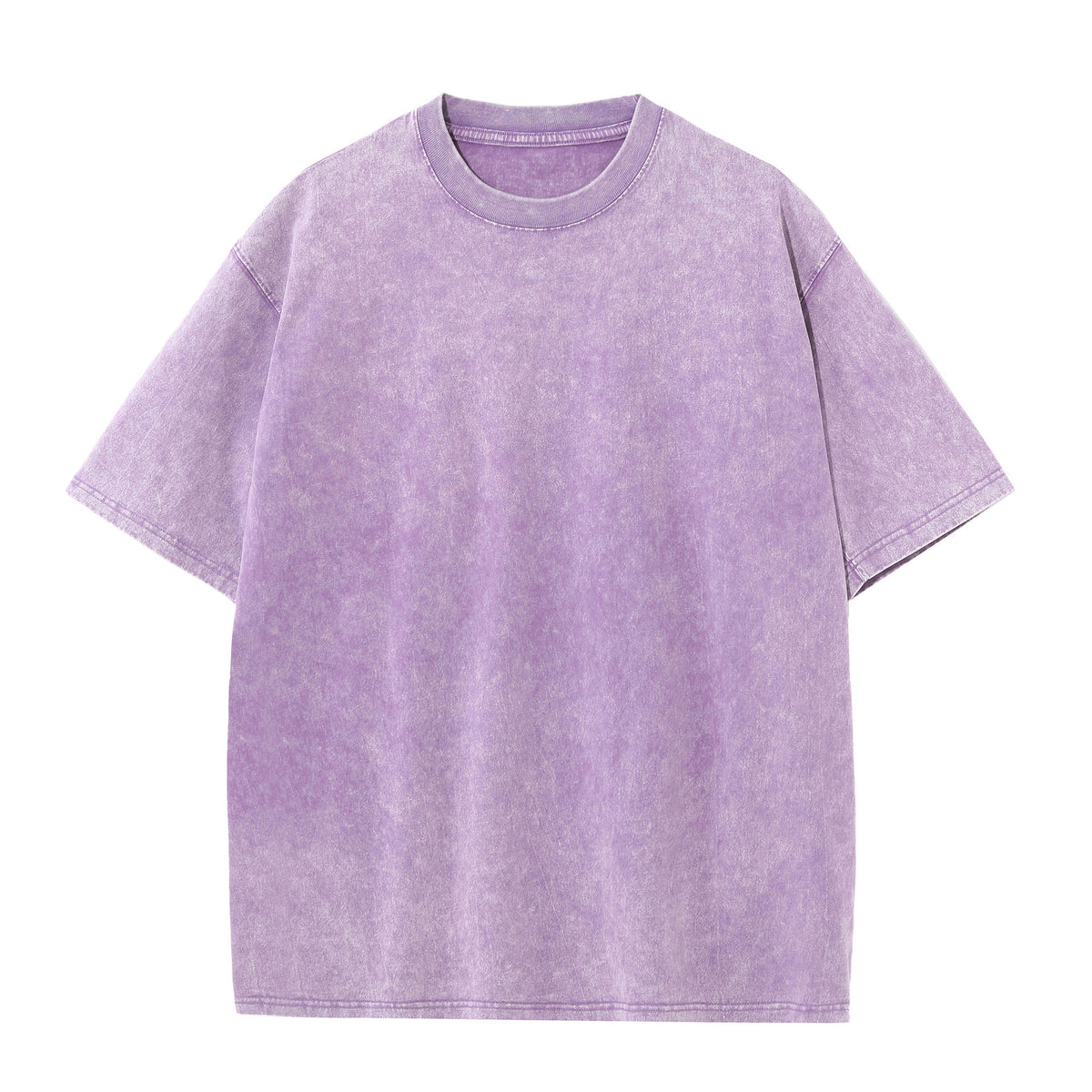 Acid Wash Oversized Drop Shoulder Tee - Purple