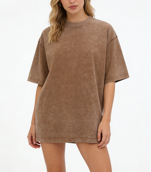 Acid Wash Oversized Drop Shoulder Tee