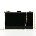 Acrylic Box Clutch with Chain Strap - Black