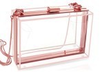 Acrylic Box Clutch with Chain Strap - Rose Gold