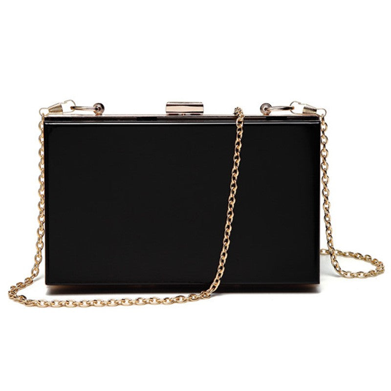 Acrylic Box Clutch with Chain Strap