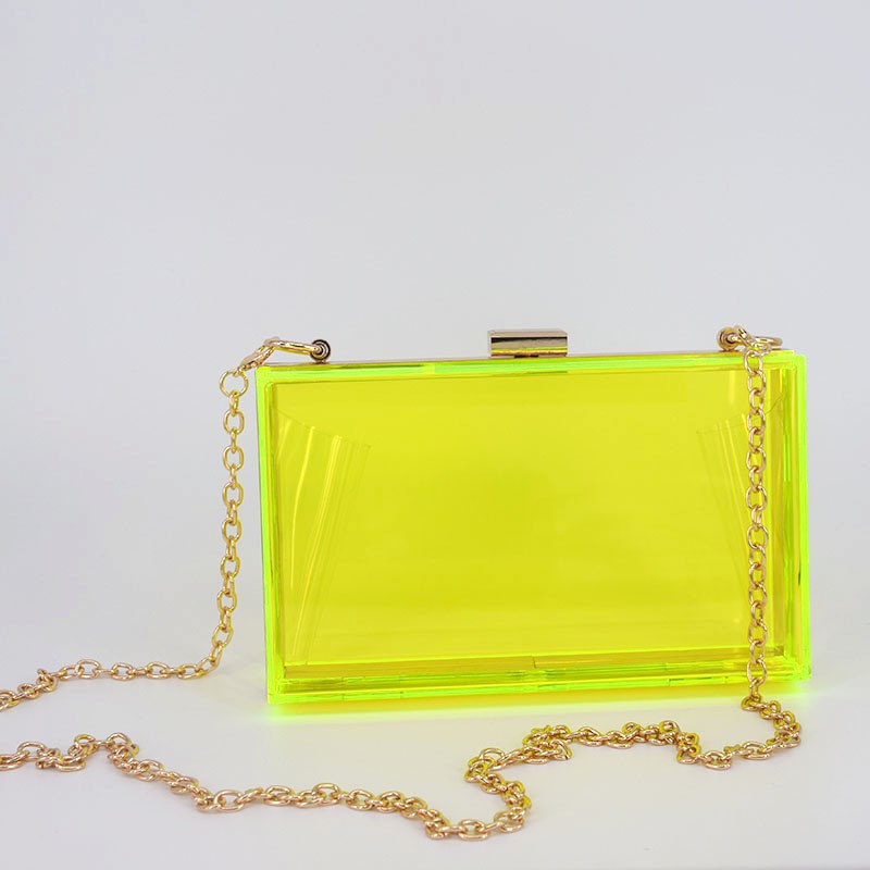 Acrylic Box Clutch with Chain Strap