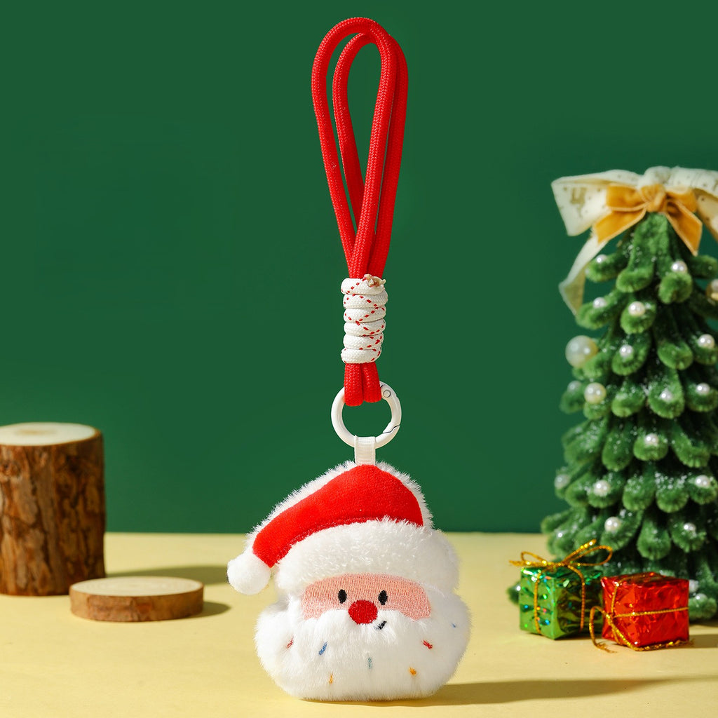 Soft Plush Holiday Keychain With Wrist Strap - Santa-1