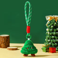 Soft Plush Holiday Keychain With Wrist Strap - Tree