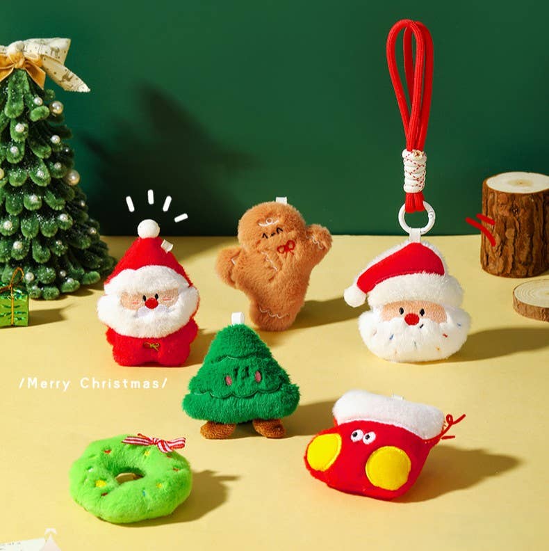 Soft Plush Holiday Keychain With Wrist Strap