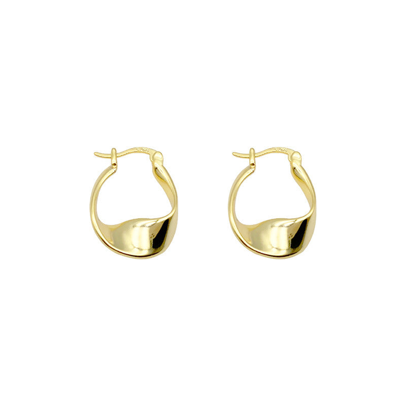 Sculptural Twisted Metal Hoop Earrings - NO07