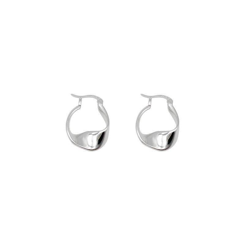 Sculptural Twisted Metal Hoop Earrings - NO11
