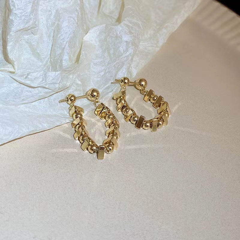 Sculptural Twisted Metal Hoop Earrings - NO20
