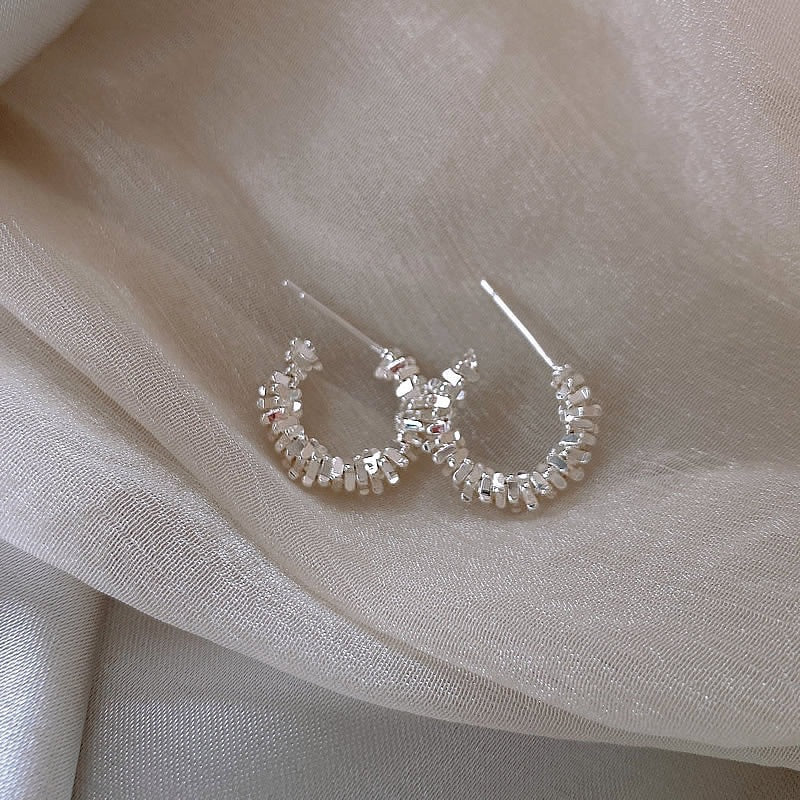 Sculptural Twisted Metal Hoop Earrings - NO21