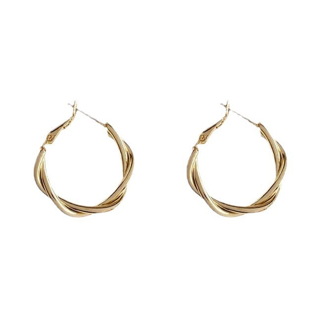 Sculptural Twisted Metal Hoop Earrings