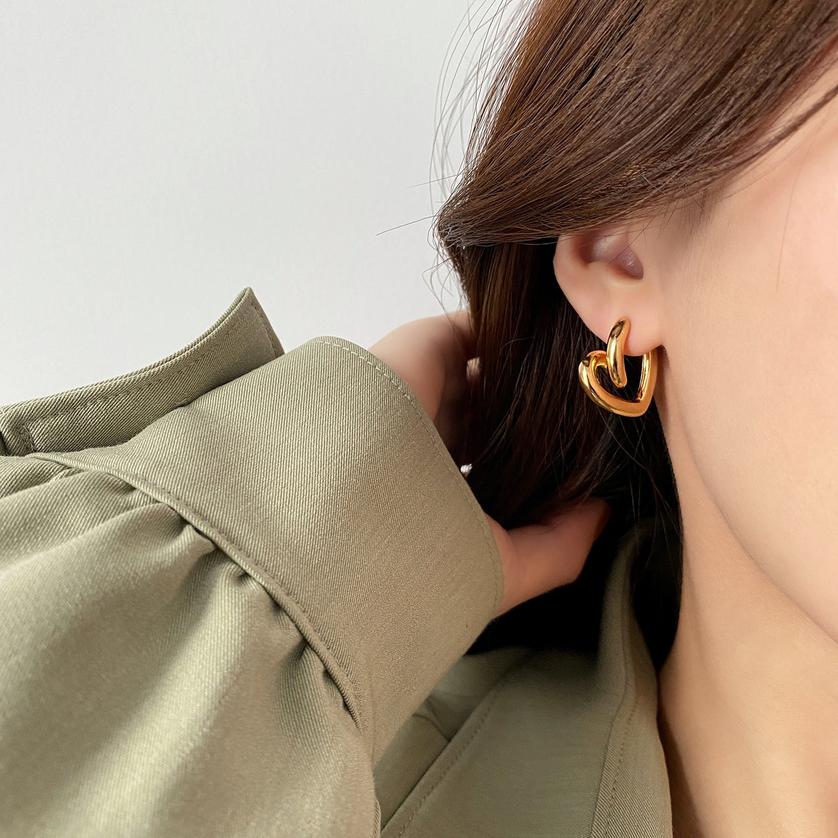 Sculptural Twisted Metal Hoop Earrings - view 2