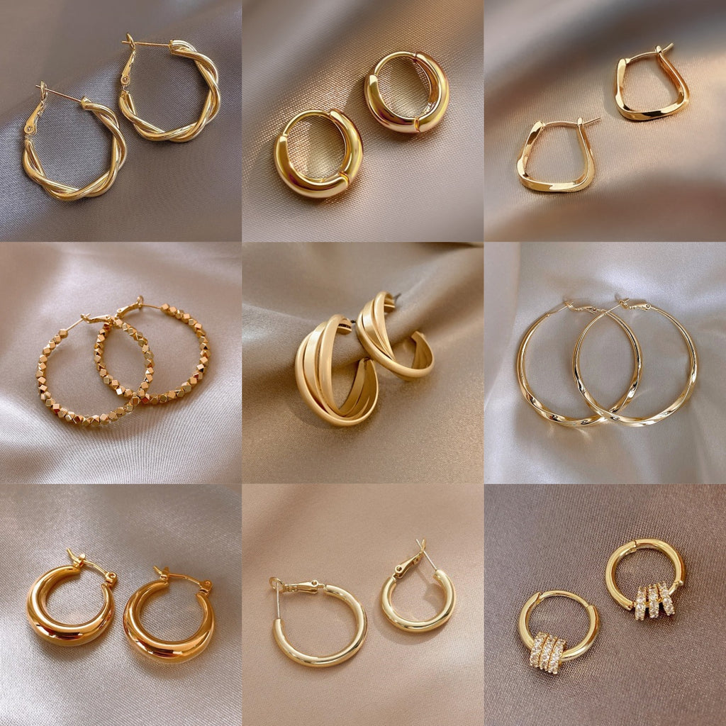 Sculptural Twisted Metal Hoop Earrings - view 5