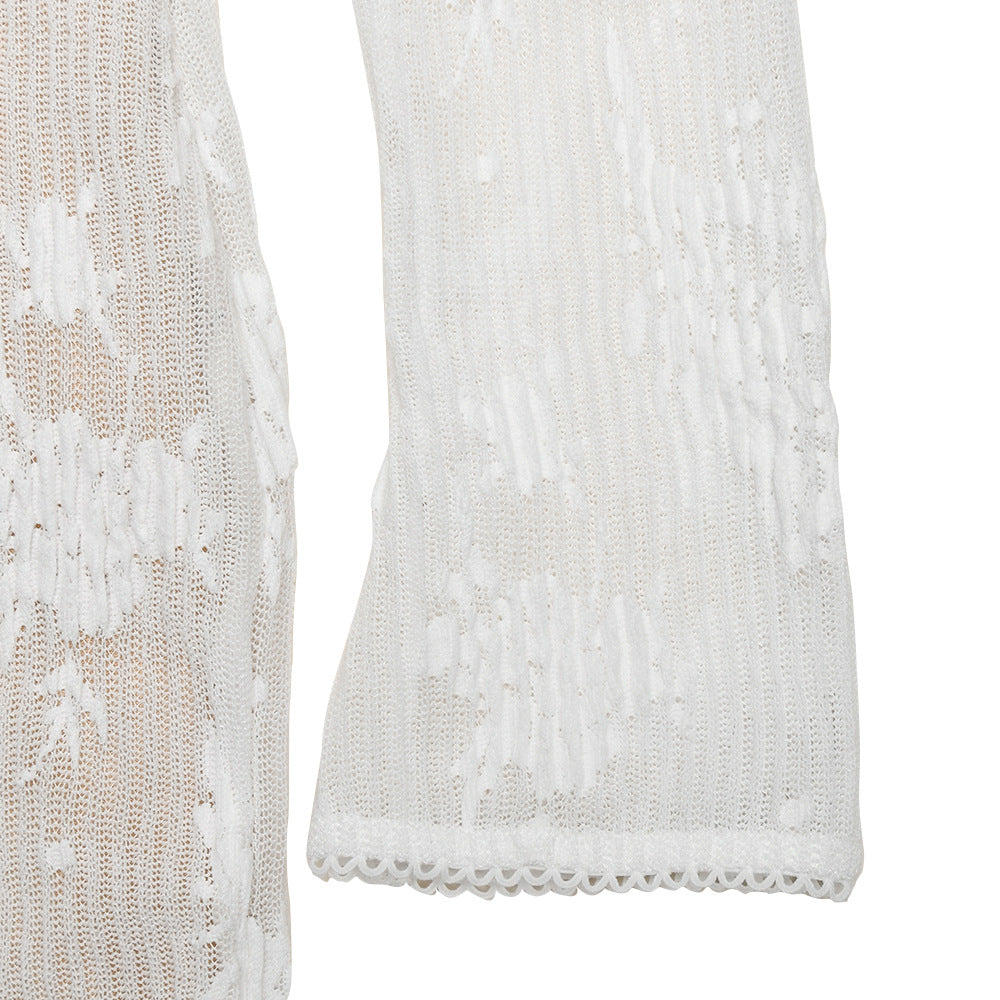 Floral Lace Fishtail Hem Maxi Gown - Apricot - 4
