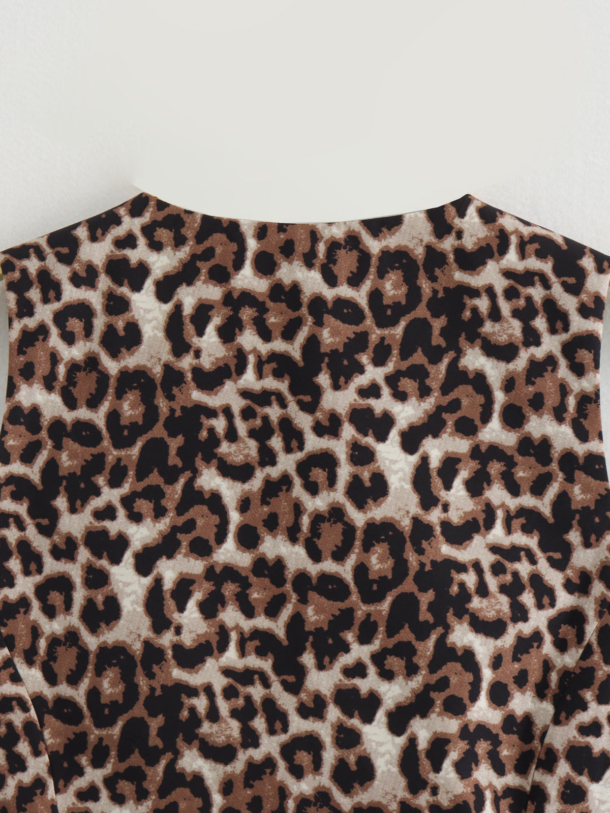 Animal Print Cropped Suit Vest - Brown - 8