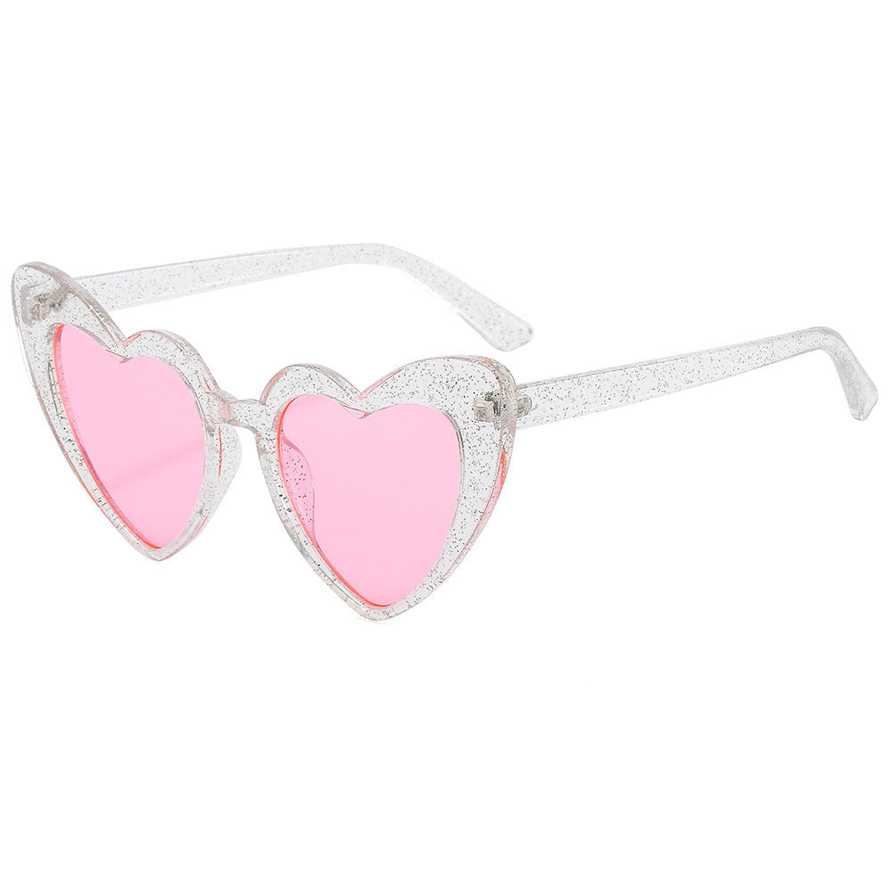 Glitter Heart Frame Sunglasses - Color_17