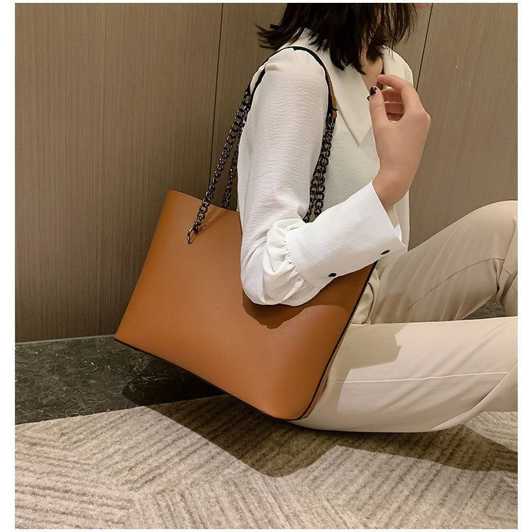 Oversized Chain Strap Tote Bag