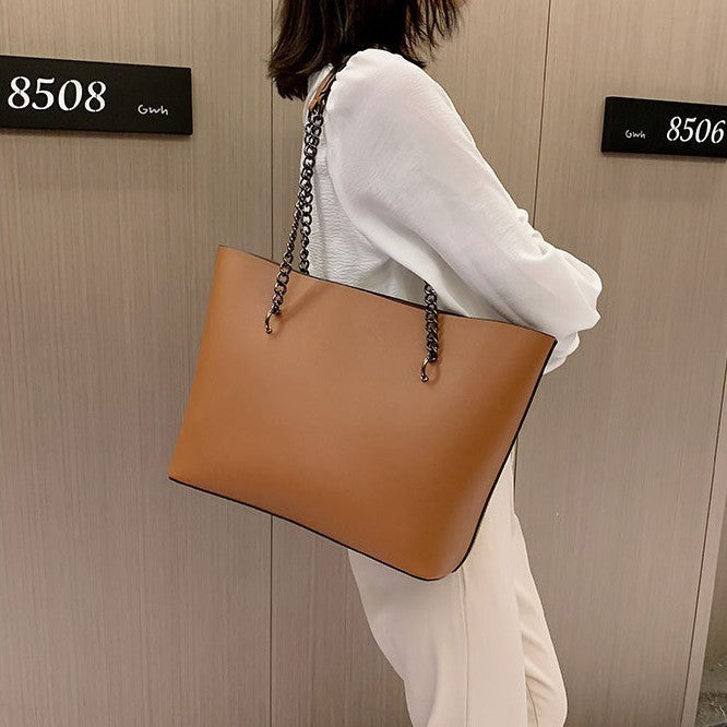 Oversized Chain Strap Tote Bag