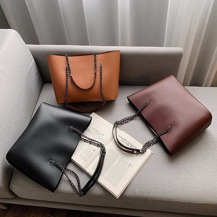 Oversized Chain Strap Tote Bag