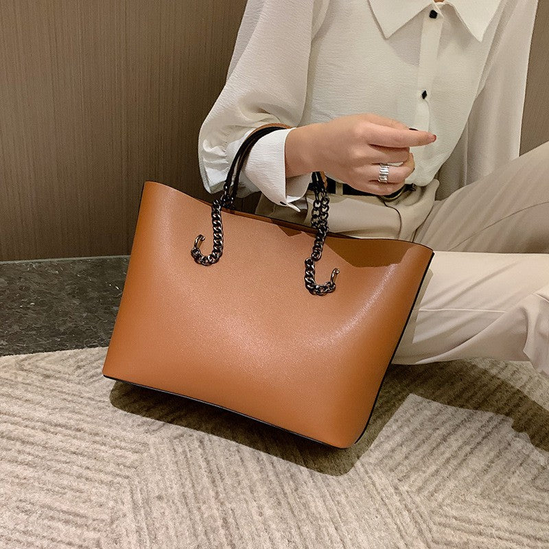 Oversized Chain Strap Tote Bag