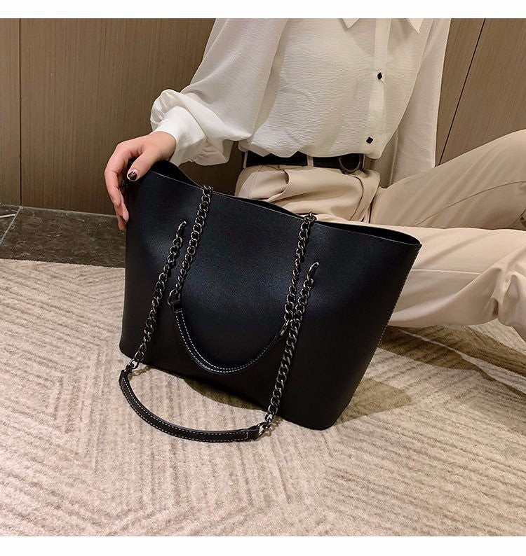 Oversized Chain Strap Tote Bag