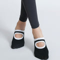 Contrast Strap Low Cut Grip Socks - Black
