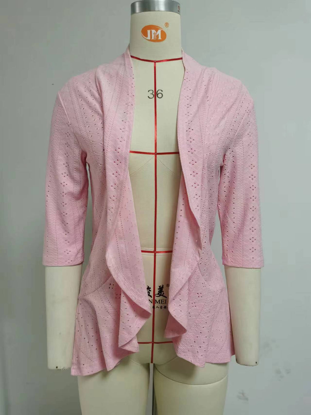 Open Front Ruffle Hem Knit Top - view 5