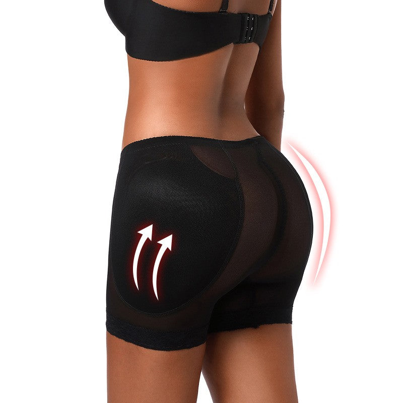 Padded Butt Lifting Lace Trim Mesh Shaping Shorts