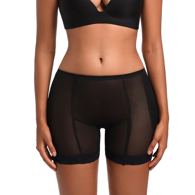 Padded Butt Lifting Lace Trim Mesh Shaping Shorts