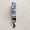 Gingham Floral Scrunchie Wristlet Keychain - Color_1