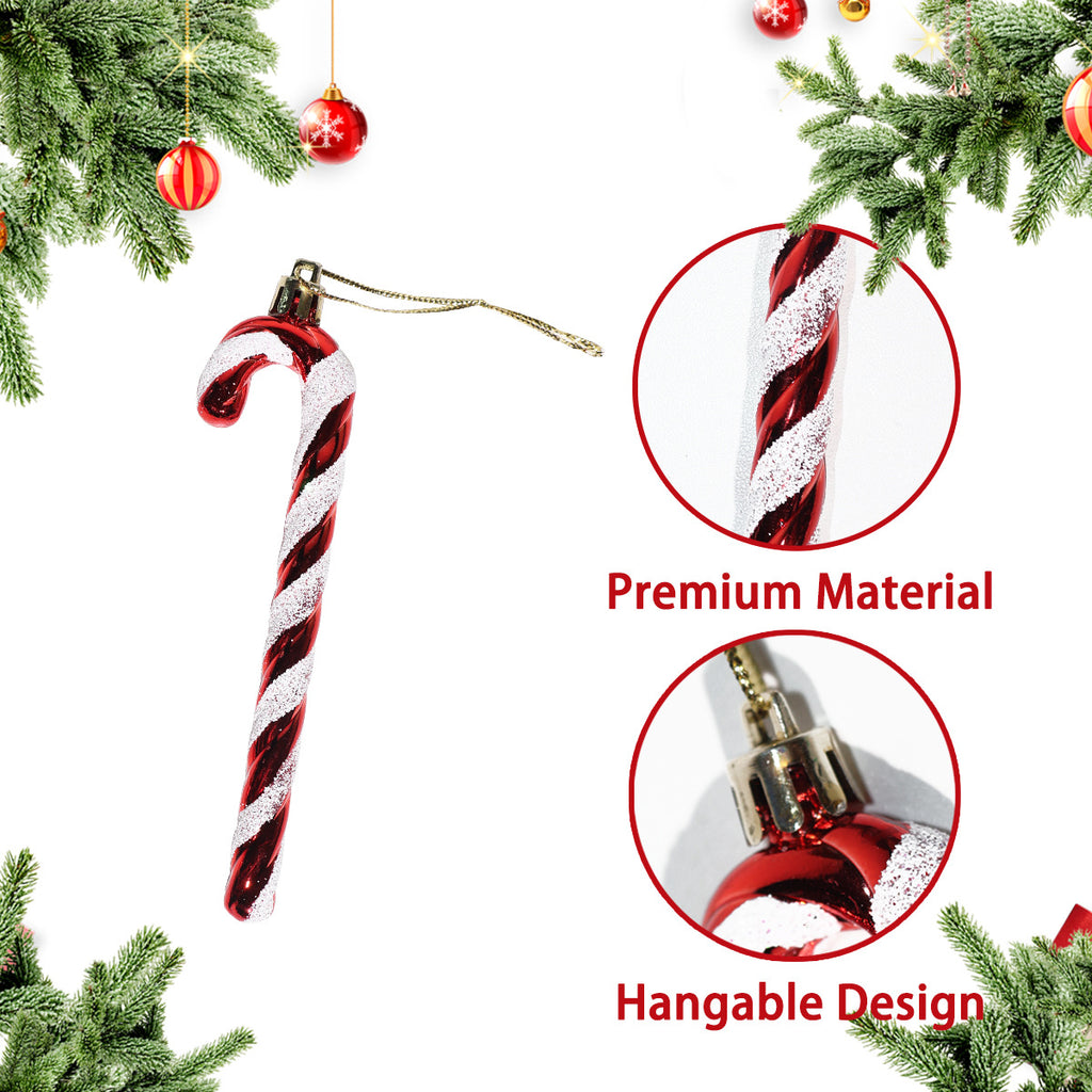Glossy Striped Candy Cane Tree Ornament Set - view 3